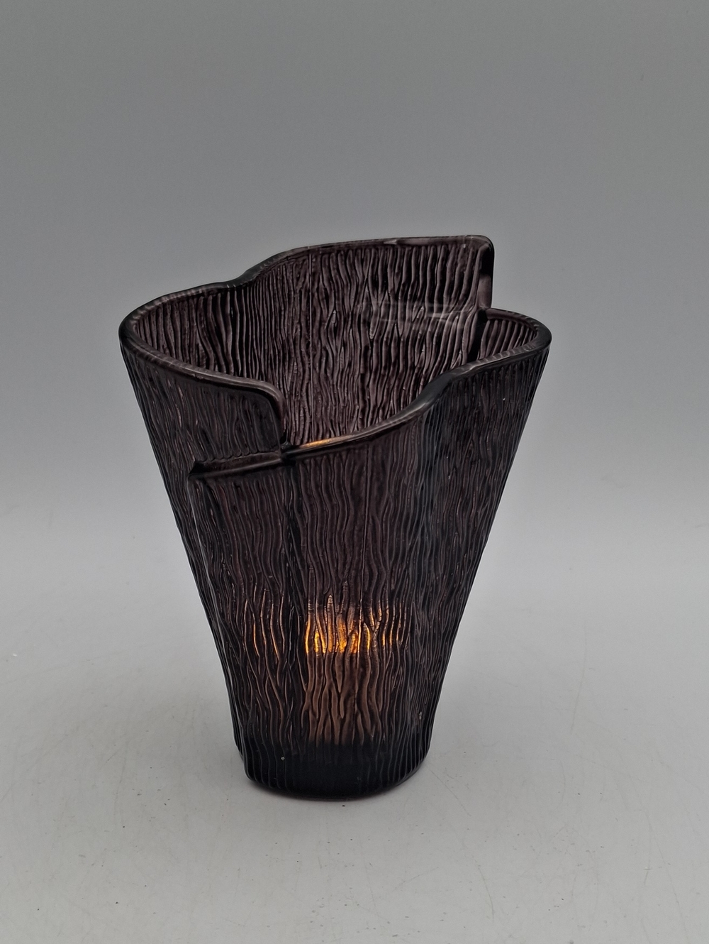 Pier One Textured Amber Glass Tealight Holder